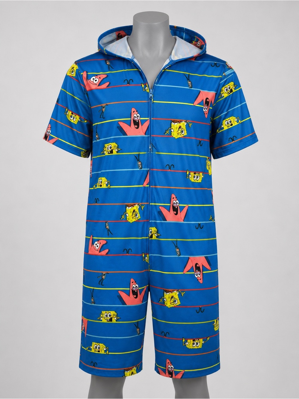 SpongeBob SquarePants Patrick Adult Hooded Romper Pajamas Costume XL